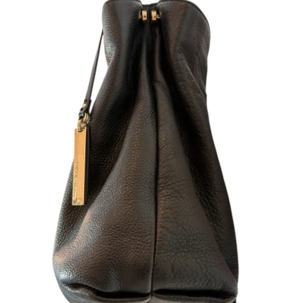 Vince Camuto Black pebbled Leather Taro Tassel Hobo Handbag Purse - Picture 4 of 13